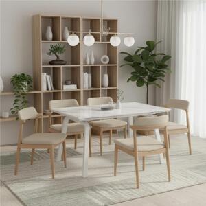 Tavolo Allungabile, Top in ceramica ceramica marmo bianco, DYLAND Dimensioni 80x140 Max 200 x h 76 cm, peso kg 65 Fino a 8 persone colore marmo bianco