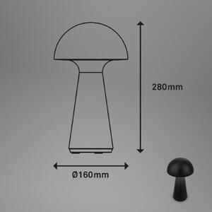 Briloner Lampada da tavolo ricaricabile a LED Fungo, ricaricabile, nera