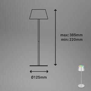 Briloner Lampada da tavolo LED Kiki con batteria ricaricabile RGBW, cromo opaco
