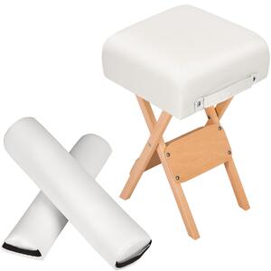 TecTake GmbH 400429 sgabello + 2 rulli - bianco