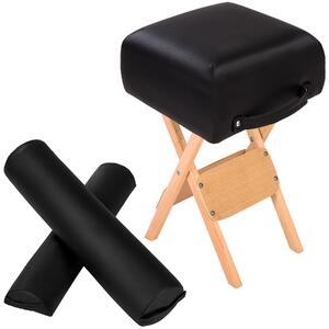 TecTake GmbH 400431 sgabello + 2 rulli - nero