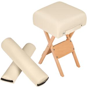 TecTake GmbH 400430 sgabello + 2 rulli - beige