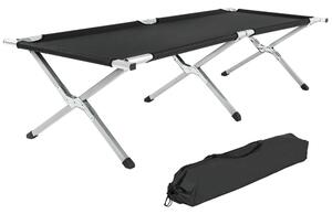 TecTake GmbH 401212 lettino da campeggio in alluminio - nero