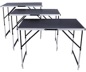 Tectake tavolo da lavoro in alluminio, 3 pezzi - nero