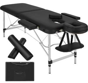 Tectake set lettino da massaggio a 2 zone con rullo - nero