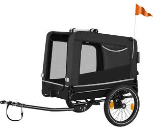 Tectake carrello per cani woofrider multifunzionale, ripiegabile, fino a 40 kg - nero