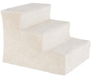 Tectake scala per animali paw path con rivestimento in peluche 37 x 45 x 34,5 cm - sabbia