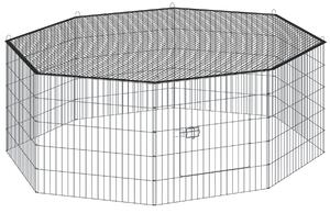 Tectake recinto per animali hopper, con rete di sicurezza, ø 145cm - nero