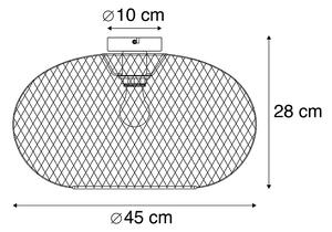 Plafoniera moderna nera 45 cm - MESH BALL