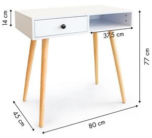 Elegante tavolino in legno con cassetto