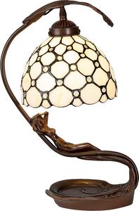 Lampada da tavolo Tiffany Clayre & Eef 28x20x41 cm in vetro beige