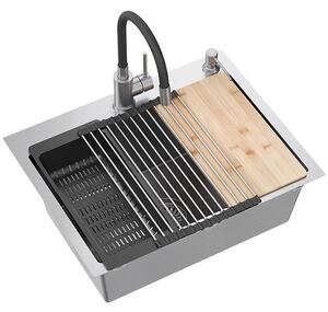 Lavello in acciaio LUKE 110 WORKSTATION BRUSH NICKEL