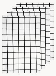 Set di 4 strofinacci neri Grid Pack