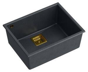 Lavello in granito DAVID 50 Black Metallic