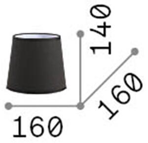 Paralume Cono Set Tessuto Nero D16
