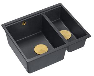 Lavello in granito Logan 150 Black Metallic