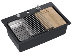Lavello in granito MARC 110 WORKSTATION Black