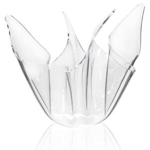 Vaso, Centrotavola, Forma Iconica in Plexiglass SLIM Linea Drappeggi D'AUTORE Dimensioni 22x21x h 21 cm - 0,5 kg Colore Trasparente