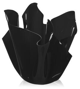Vaso, Centrotavola, Forma Iconica in Plexiglass SLIM Linea Drappeggi D'AUTORE Dimensioni 22x21x h 21 cm - 0,5 kg Colore NERO