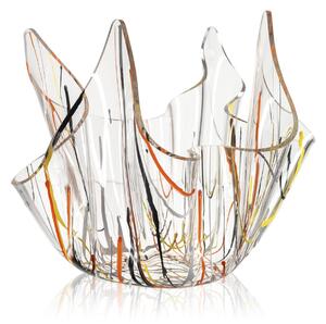 Vaso, Centrotavola, Forma Iconica in Plexiglass SLIM Linea Drappeggi D'AUTORE Dimensioni 22x21x h 21 cm - 0,5 kg Colore Multicolor