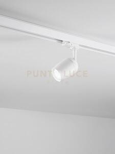 Faretto in alluminio colore bianco per binario trifase 1 luce attac