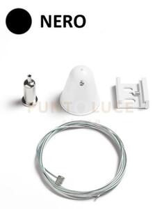 Kit sospensione binario con cavo in acciaio e blocca cavo a soffitt