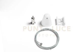 Kit sospensione binario con cavo in acciaio e blocca cavo a soffitt