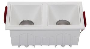 Doppio Faretto Da Incasso Moderno Alfa Led Alluminio Bianco