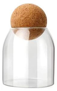 Barattolo in vetro borosilicato trasparente con tappo in sughero cc 500