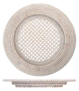 Sottopiatto in rattan sbiancato con ala tondo cm 32