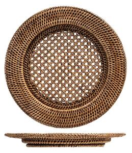 Sottopiatto in rattan naturale con ala tondo cm 32