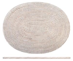 Tovaglietta sottopiatto in rattan sbiancato ovale cm 45x35