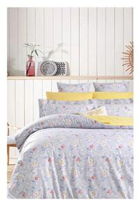Biancheria da letto gialla/grigia in cotone renforcé per letto matrimoniale/per letto esteso con lenzuolo incluso/4 pezzi 200x220 cm – Mila Home