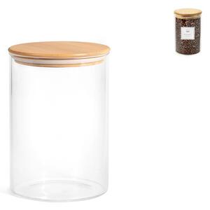 Barattolo in vetro borosilicato con tappo ermetico in bambù cc 800