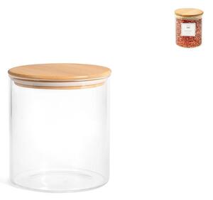 Barattolo in vetro borosilicato con tappo ermetico in bambù cc 600