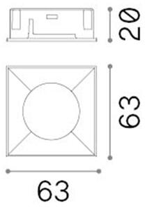 Riflettore Quadrato A Incasso Contemporaneo Bento Metallo Nero