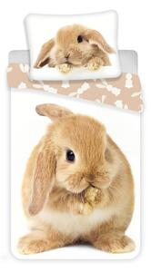 Set copripiumino e federa da bambini bianco/marrone in cotone per letto singolo 140x200 cm Bunny – Jerry Fabrics