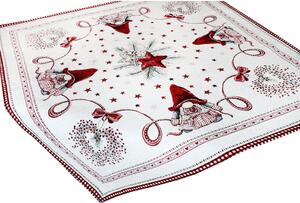 Tovaglia natalizia in ciniglia Elfo stella 90x90 cm Chenille IT036