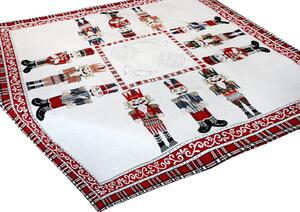 Tovaglia natalizia in ciniglia Schiaccianoci 90x90 cm Chenille IT035