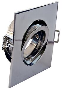 Faretto Incasso Oil Orientabile Quadrato Alluminio Cromo 1 Luce Gu10 9X9Cm