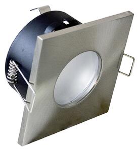 Faretto Incasso Bath Quadrato Alluminio Nickel Satinato 1 Luce Gu10