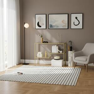 DecHome Consolle Ingresso Design Contemporaneo Luxury a 3 Ripiani in Acciaio e Vetro Temperato Dimensioni 100x32x76 cm colore Oro