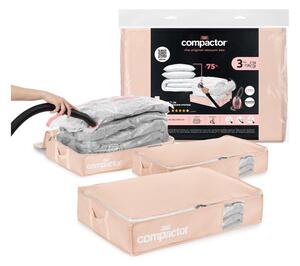 Set di organizer per sottoletto sottovuoto in plastica 3 pz 65x45x15,5 cm Pink Edition - Compactor