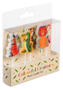 Set di 5 candele per torta Colourful Creatures - Rex London