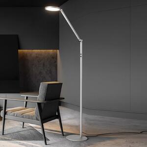 Fabas Luce Lampada da terra a LED Regina, dimmerabile, Alluminio / Grigio / Zincato, Soggiorno / Sala da pranzo, Metallo, Moderno, Lampada LED da terra