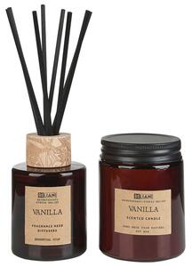Set di fragranze Candela e diffusore di ancia Bastoncini profumati 100% cera di soia Stoppino di cotone Vetro Vaniglia Orientale Beliani