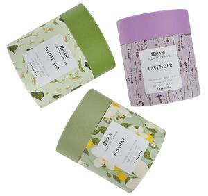 Set di 3 candele profumate multicolore 100% cera di soia stoppino di cotone  vetro fragranza floreale erbe orientali te-lavanda-gelsomino Beliani