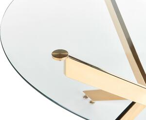 Tavolo da pranzo rotondo piano in vetro temperato gambe in oro ⌀ 120 elegante glamour Beliani