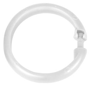 Set di 12 anelli di plastica bianchi per tenda da doccia - Wenko