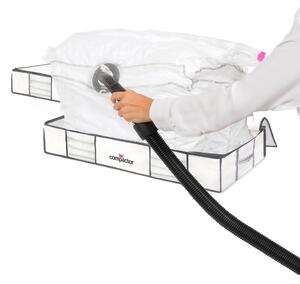 Set di 2 scatole bianche per sotto letto con imballaggio sottovuoto XLarge Underbed , 105 x 15,5 cm Life - Compactor